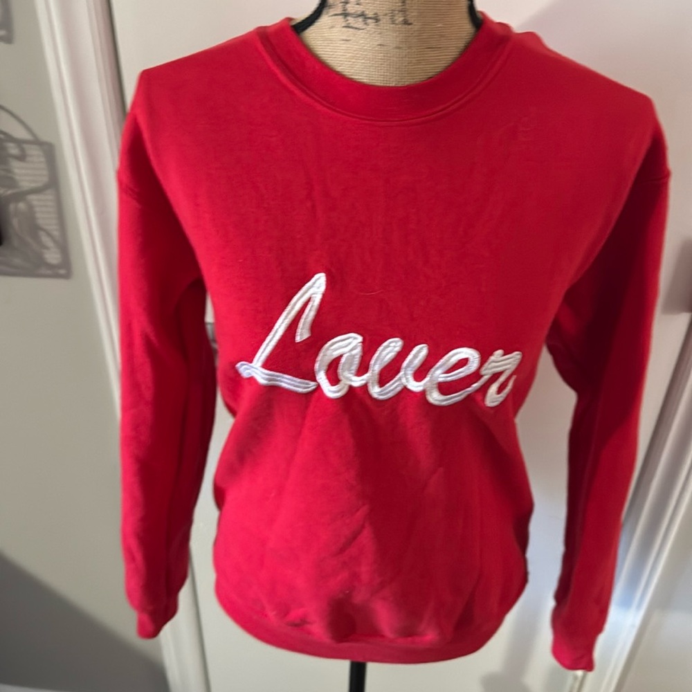 Double Trouble size small red sweater